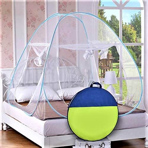 StoryHome Mosquito Net Foldable King SizeQueen Size Double Bed (Blue)